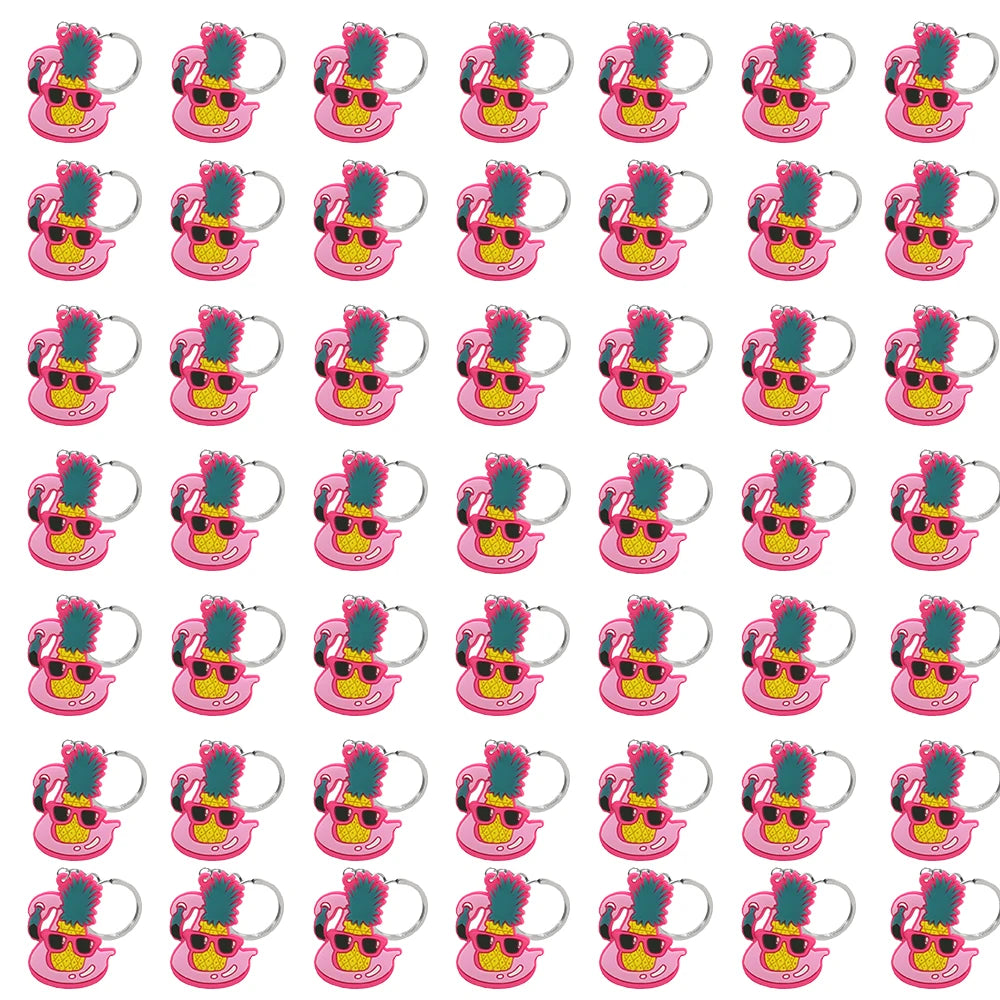 50PCS Cute Animal Keychain knife Ducks Dogs Cats Keyring for Women Men Kids Handbag Cool Car Key Accessories Friends Key Gifts