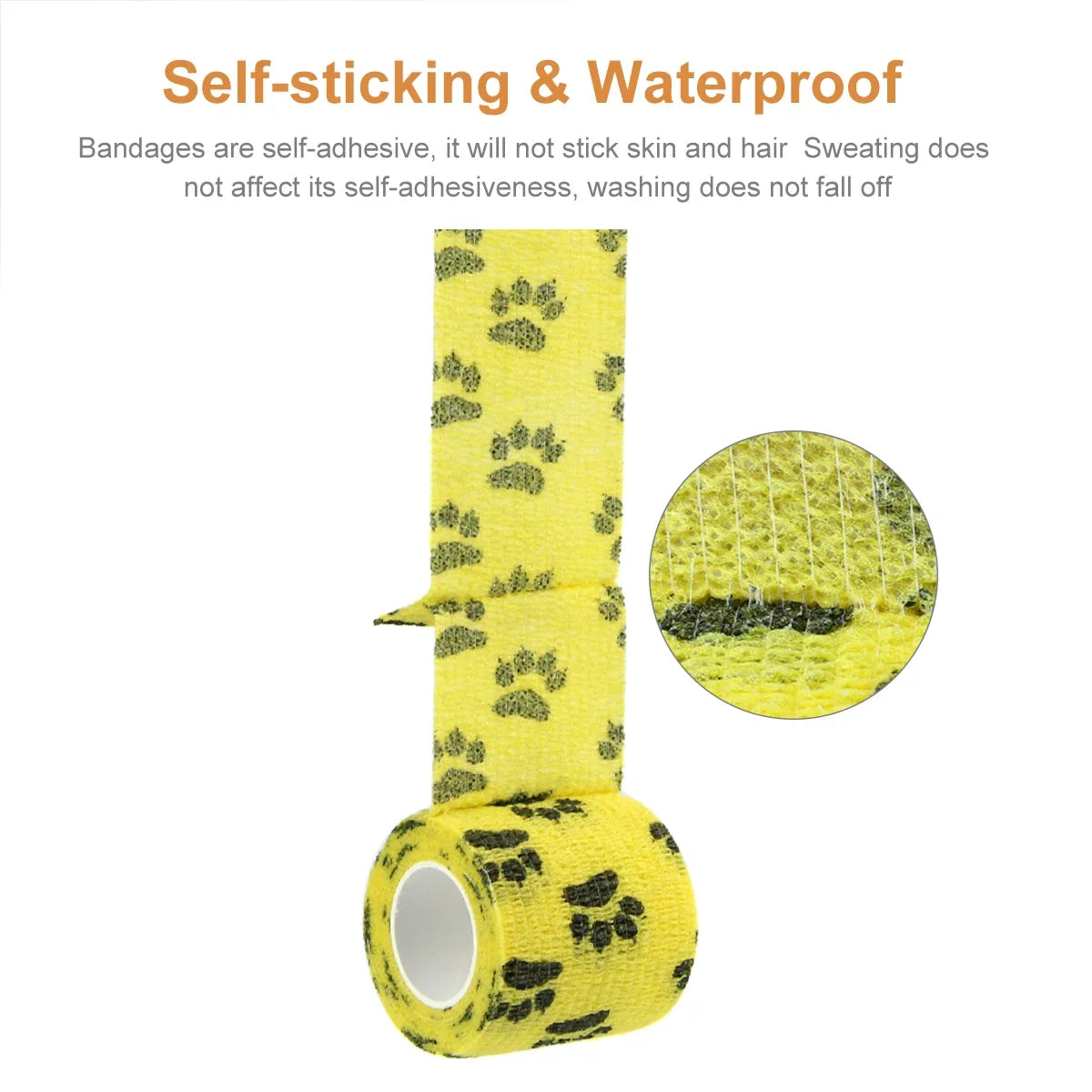 12 Rolls Self Adherent Bandage Elastic Bandage Self Adhesive Bandage Vet Wrap for Dog Cat Horse Pet Animals Ankle Sprains