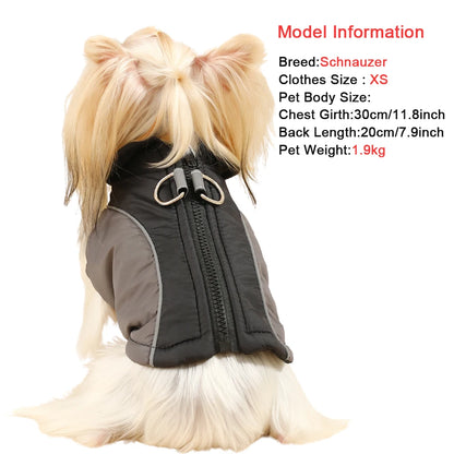 the GLOWGUARD REFLECTIVE JACKET - Reflective Dog Jacket/Coat for Small/Medium Dogs/Cats, Winter Warm Dog Clothes With D-Ring, Windproof Yorkshire Pug Puppy Clothing