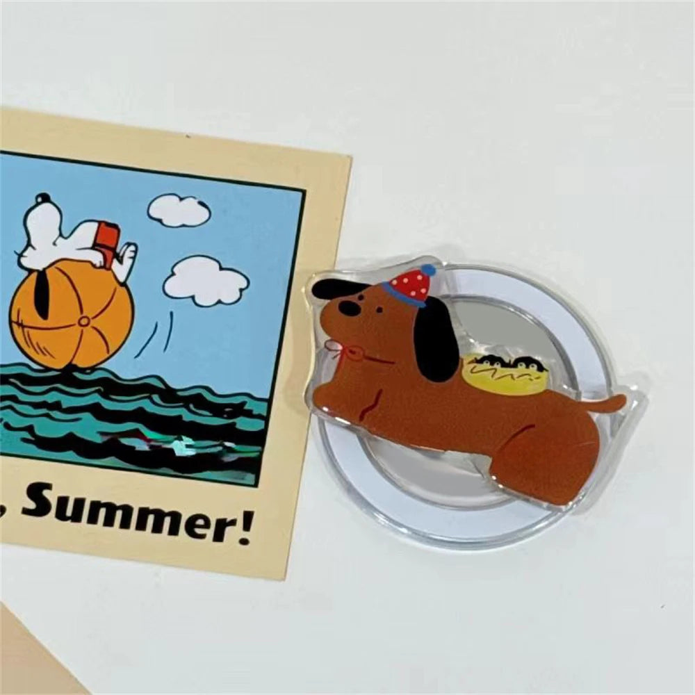 Cute Dachshund Dog Magnetic Holder Grip Tok Griptok Phone Stand Holder Support For iPhone For Pad Magsafe Smart Tok