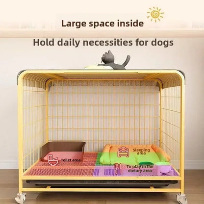 the BOLD & the BEAUTIFUL - Dog Indoor with Toilet Separation, Bold Pet Cage, Golden Retriever/Labrador Household Dog Cage, Playpen Dog Cage Medium/Large