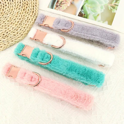 the COZY CREST PERSONALIZED COLLAR - Custom Dog Collar, Soft Velvet Dog Collars, Winter Personalized Pet ID Tag Plush Necklace for Small to Large Dogs, Pug, Free Engraving