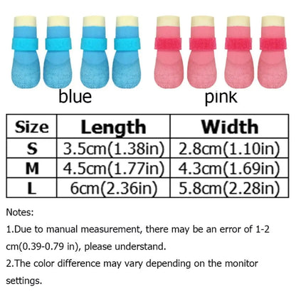 the SOFT SOLE DOG - 4PCS/Set Soft Sole Dog Waterproof Socks, Breathable Anti-Dirty Pet Foot Cover, Wear Resistant Adjustable Dog Non-Slip Shoes