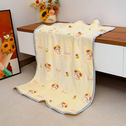 Pet Blanket Soft Flannel Dog Blanket Warm Comfortable Pet Bed Sheet Mat Cartoon Cute Cat Dog Sleeping Blanket Pet Supplies
