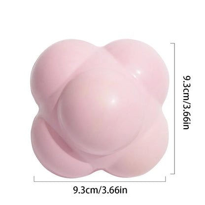 Rubber Solid Hexagonal Dog Ball - Interactive Chew Toy for Boredom Relief, Irregular Bounce for Fetch & Training