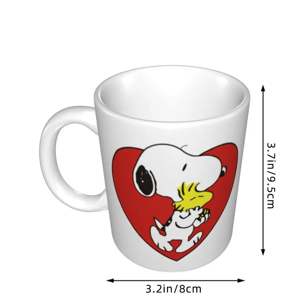Manga Snoopy Woodstock Cartoon Dog Coffee Mug DIY Customized Ceramic Tea Milk Mug