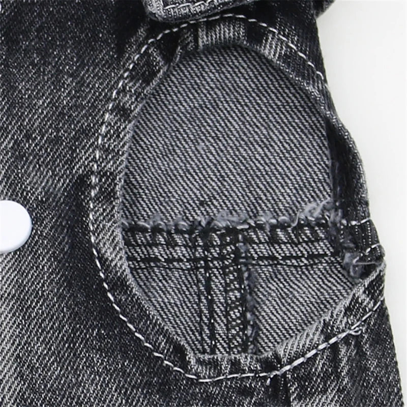 Dog Jeans Jacket ,Cool Puppy Summer Clothes ,Dog Denim Shirts for Small Boy Dogs Cats Outfits Washable Durable Harness Vest