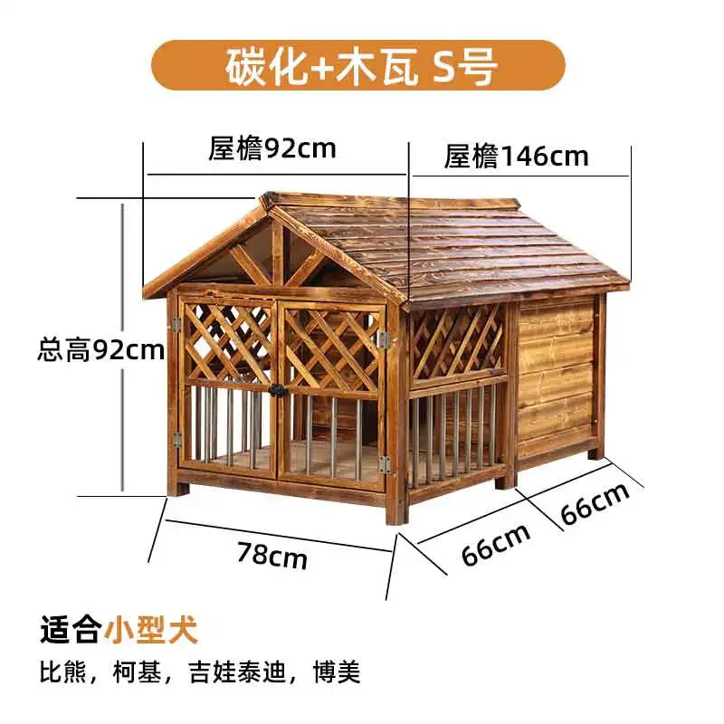 Outdoor rain-proof kennel, large dog house, windproof and warm, universal in all seasons, rain-proof, anti-corrosion and sun-pro