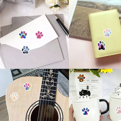 100-500pcs Creative Dog Paw Stickers Children Learning Reward Stationery Sticker Fashion Office School Decoration Seal Stickers