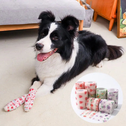 Disposable Dog Foot Covers Durable Anti-dirty Breathable Pet Self-adhesive Bandage Pet Go Out Foot Wrap