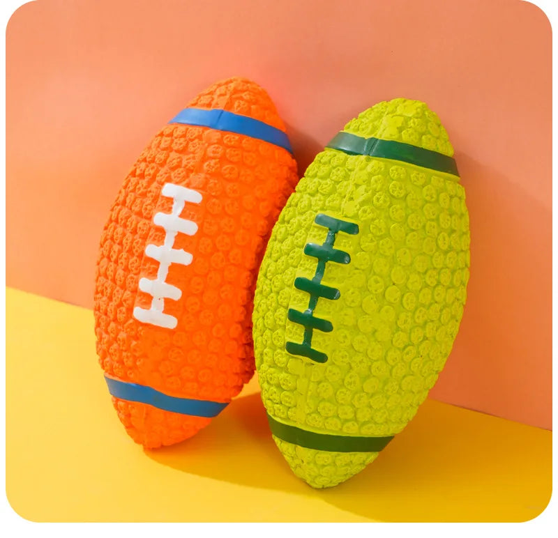 Squeaky Dog Toys Soft Latex Balls For Small Medium Large Dogs Rugby Football Volleyball Pet Toy Dog Interactive Chew Toy Ball