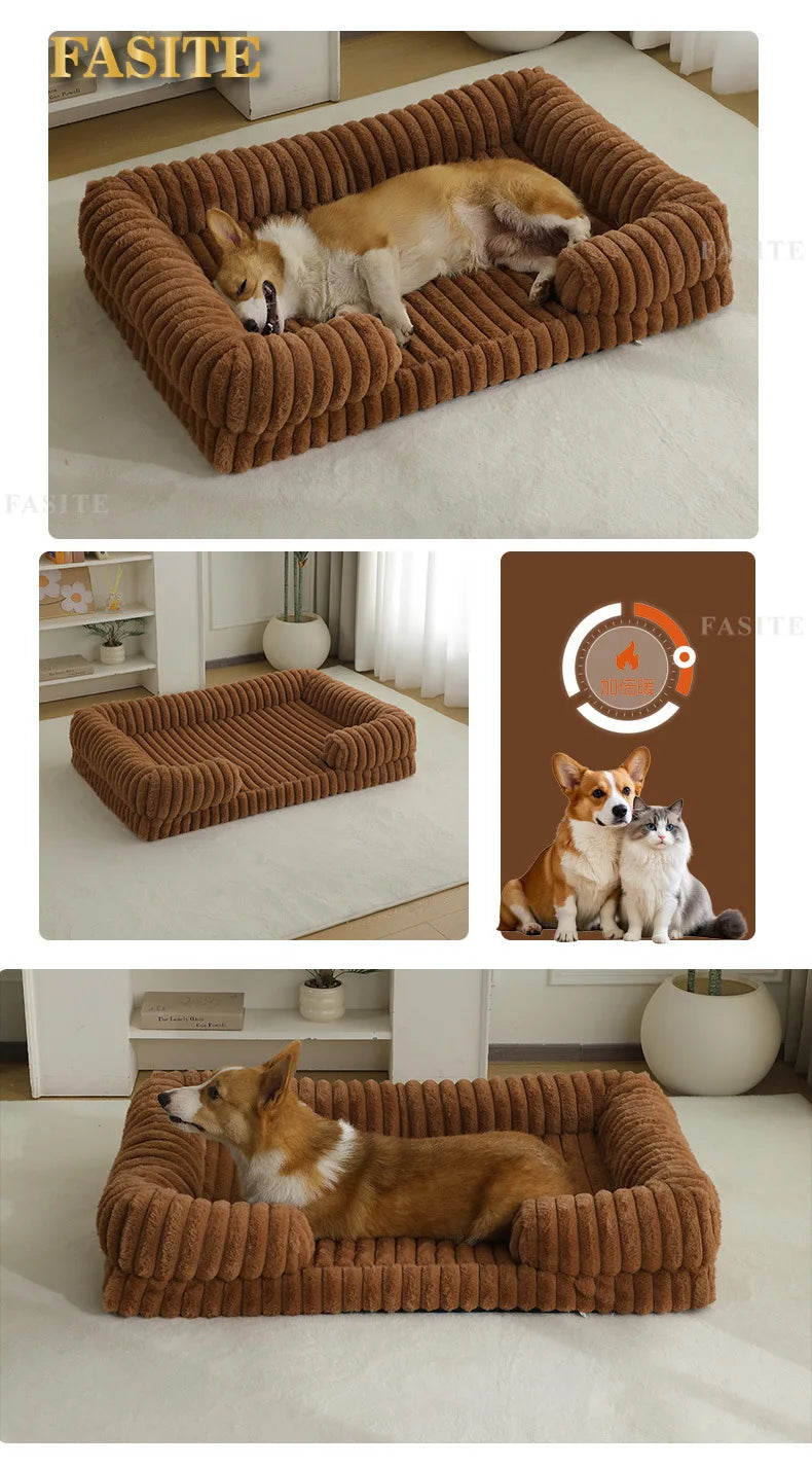 2025 Cross-border new product pet litter winter warm large dog kennel pet mat cat litter dog bed dog mat