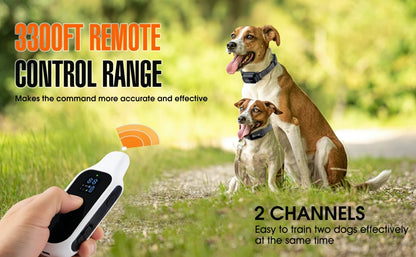 the ULTRACOMMAND DIGITAL TRAINER - 800m Digital Dog Training Collar, Waterproof Rechargeable Remote-Control Pet with LCD Display for All Size Shock Vibration Sound