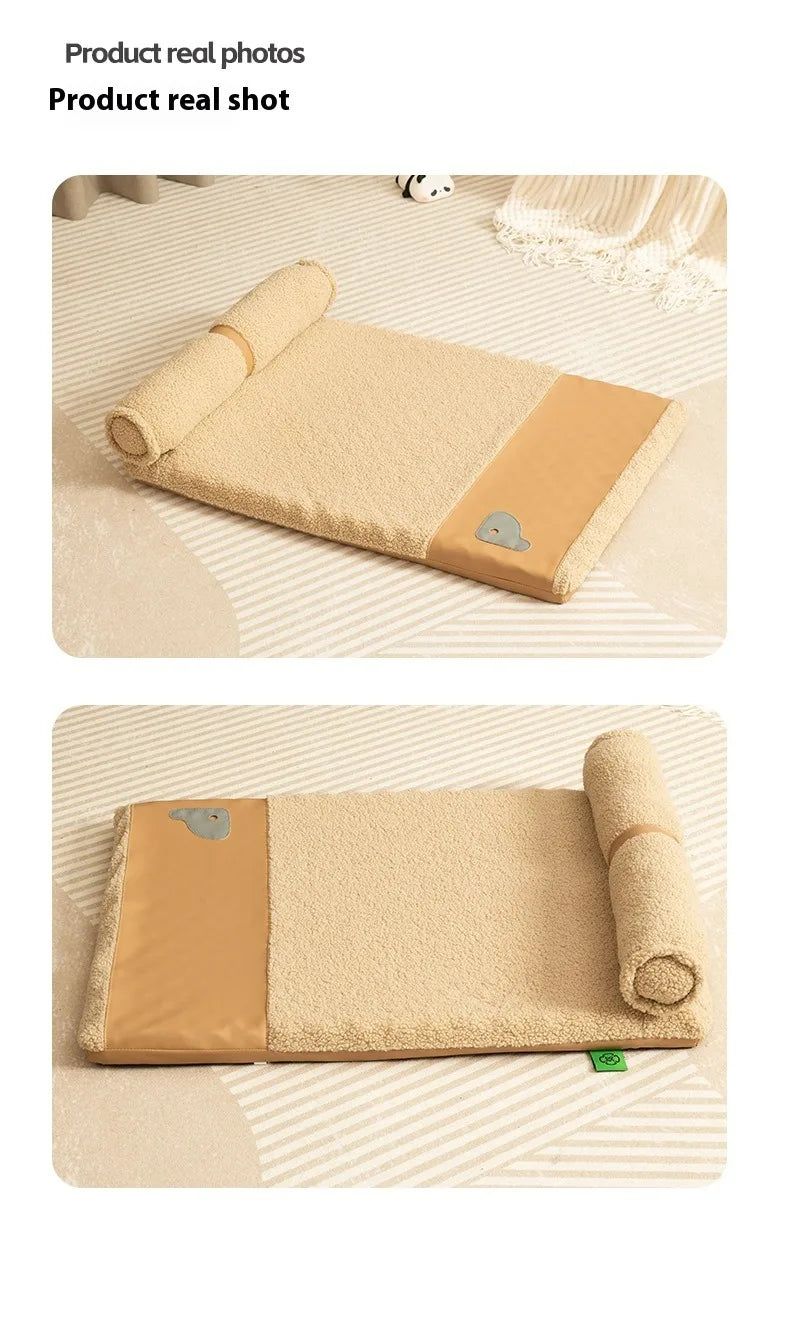 Four Seasons Dog Cat Bed Orthopedic Memory Foam Machine Washable Removable Cover All Season Comfort Mat for Small Medium Large