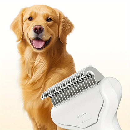 1PC Floating Stainless Steel Dog Hair Removal Brush for Long Hair Breeds Puppy Cat Comb Pet Grooming Products Curved Design