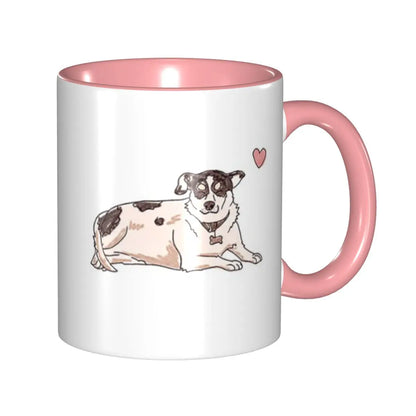 Cute Jack Russell, Sweet Simple Dog Design Mug Funny Ceramic Coffee Cups Tea Mugs Milk Cup Drinkware Gifts for Woman Man