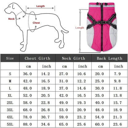 the PAWARMOR HARNESS JACKET - Waterproof Pet Jacket with Harness, Winter Warm Dog Clothes for Small/Large Dogs, Labrador Coat, Chihuahua, French Bulldog Outfits