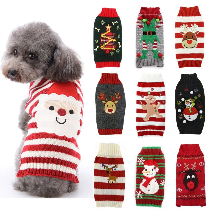 Christmas Knitted Sweater for Dog, Xmas Clothes, Puppy Coat, Chihuahua, Bulldog, Halloween, Costume Items, Winter