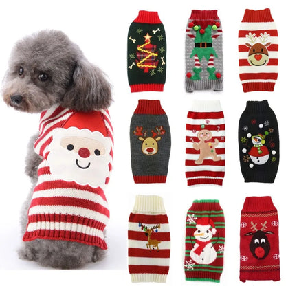 Christmas Knitted Sweater for Dog, Xmas Clothes, Puppy Coat, Chihuahua, Bulldog, Halloween, Costume Items, Winter