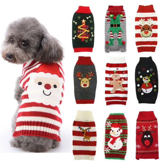 Christmas Knitted Sweater for Dog, Xmas Clothes, Puppy Coat, Chihuahua, Bulldog, Halloween, Costume Items, Winter