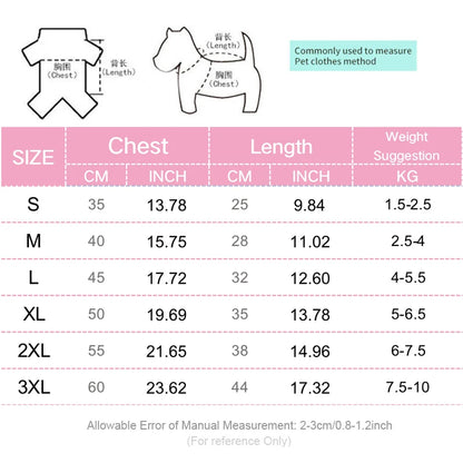 the SLEIGH DOG - Warm Dog Cotton Jacket Outfit, Winter Pet Clothes, Puppy Coat for Small/Medium Dogs and Cats, French Bulldog/Chihuahua/Poodle Clothes