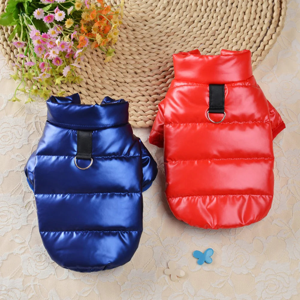 Winter Dog Down Jackets Clothes Thick Warm Puppy Dog Costume Coat Leather Pet Clothes Windproof for Small Medium Dogs Chihuahua