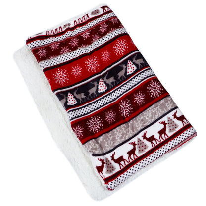 Pet Blanket Warm Thickened Flannel Mat Indoor Outdoor Dog Cat Sleeping Cushion Bed for Winter Soft Comfortable Easy Clean