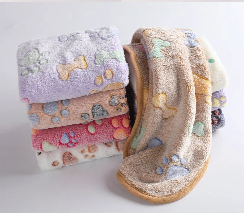 Pet Blanket Encrypted Fleece-lined Double-sided Flannel Blanket Autumn Winter Quilt Warm Blanket Dog Bed Pad Cat Dog Supplies