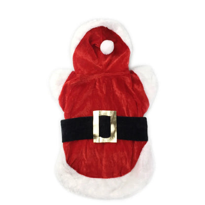 the SANTAPUP WINTER COAT - Santa Christmas Costume Clothes for Pet, Small Dogs Winter Dog Hooded Coat/Jackets, Puppy/Cat Clothing, Chihuahua/Yorkie Gift