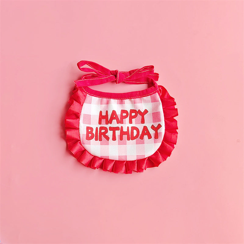 Dog Birthday Scarf Hat Set Cat Birthday Party Supplies Pet Scarf Puppy Birthday Lace Hat Scarf for Small Medium Dog Pet