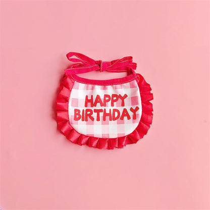 Dog Birthday Scarf Hat Set Cat Birthday Party Supplies Pet Scarf Puppy Birthday Lace Hat Scarf for Small Medium Dog Pet