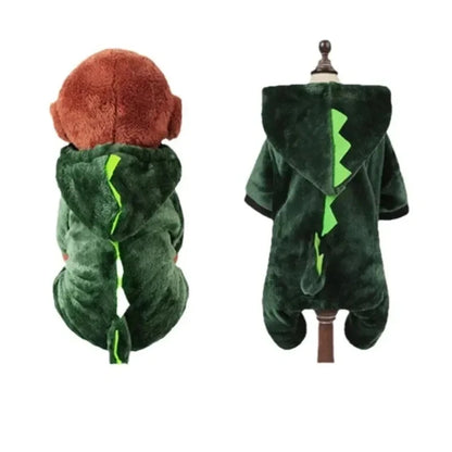 Pet Dog Clothes Dinosaur Shape Warm Fleece Jumpsuits for Small Medium Dogs Puppy Hoodies Chihuahua Yorkshire Costume Coats