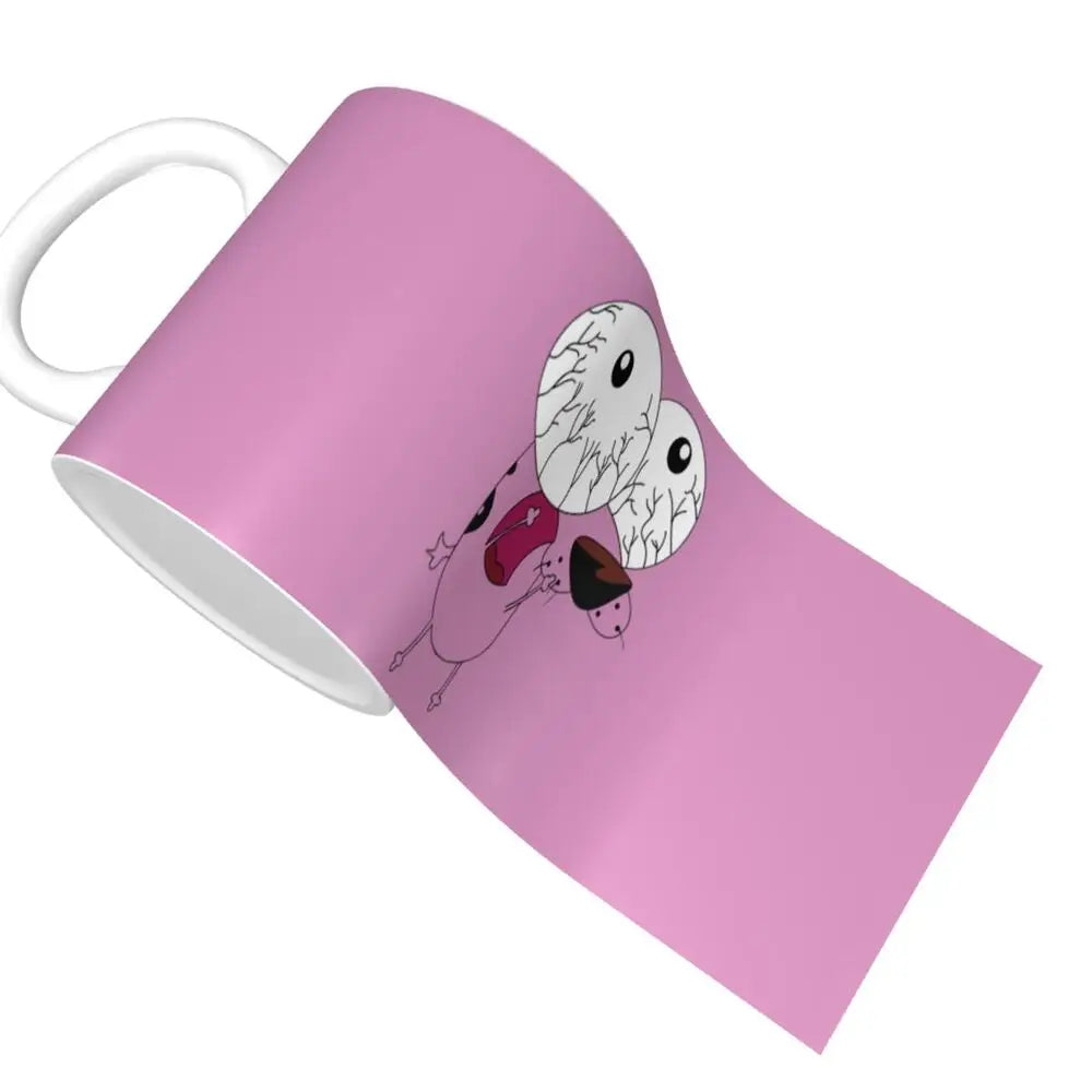 Personalized C-Courage The Cowardly Dog Coffee Mug DIY Ceramic Milk Tea Mug Cup