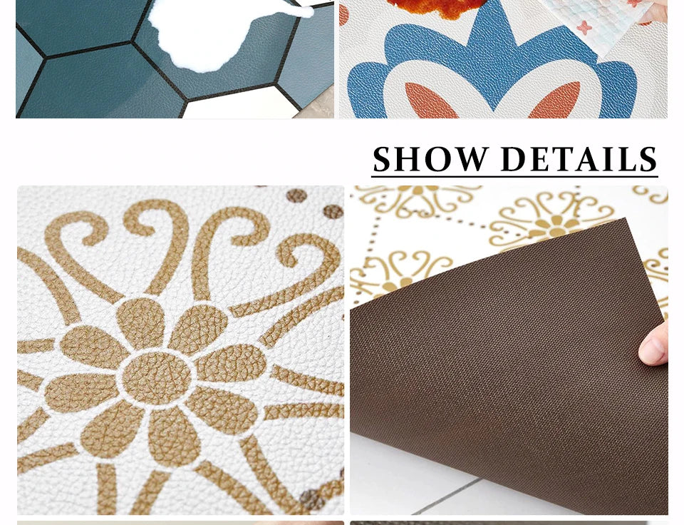 Pet Feeding Mat Waterproof Pvc Leather Carpet Cat Dog Anti-urine Floor Mats Pink Plaid Sweet Home Decoration Rug for Kitchen