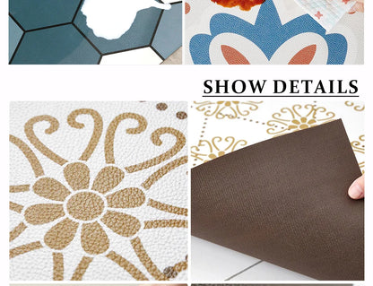 Pet Feeding Mat Waterproof Pvc Leather Carpet Cat Dog Anti-urine Floor Mats Pink Plaid Sweet Home Decoration Rug for Kitchen