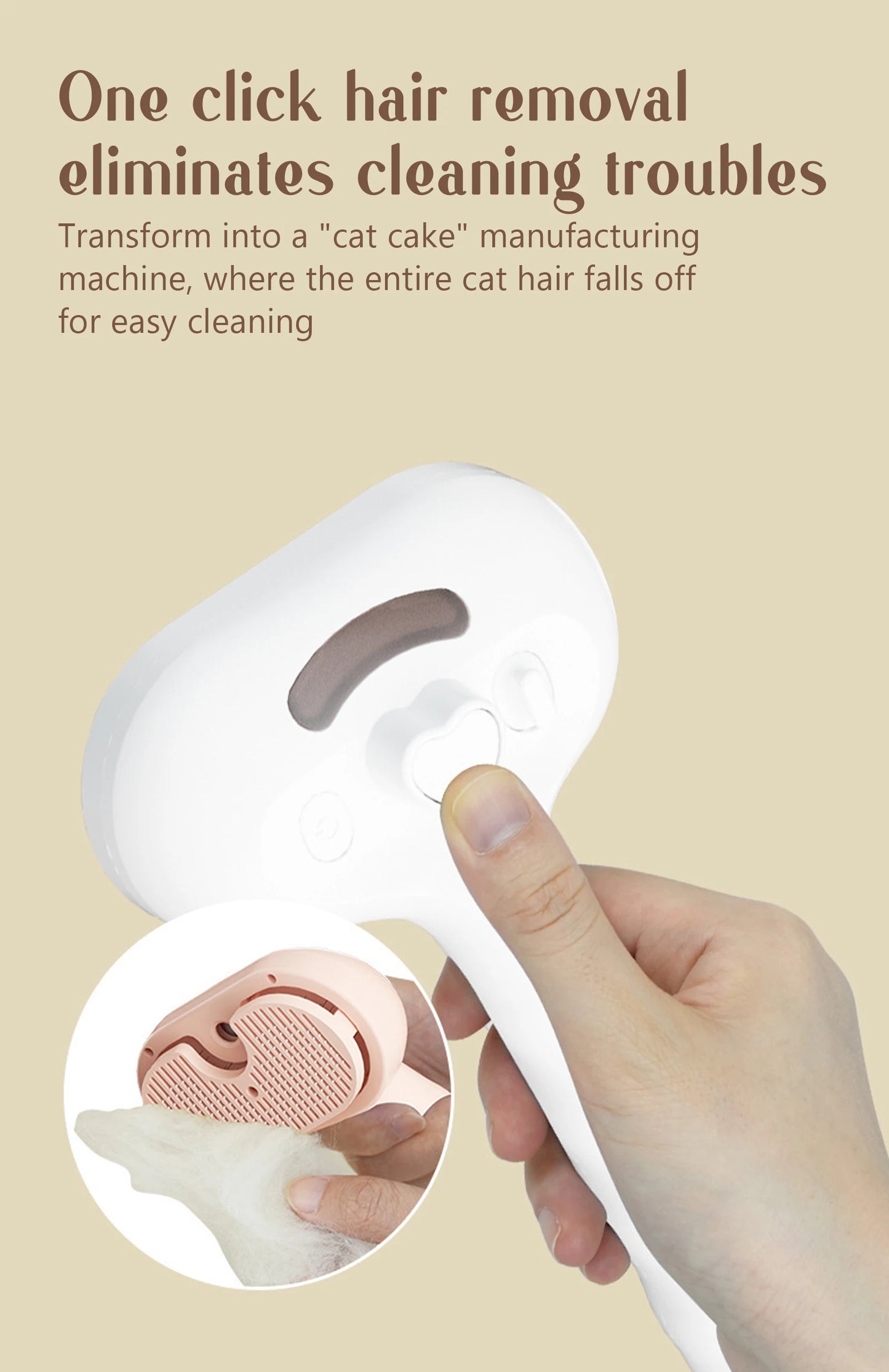 Dog Steam Comb Pet Massage Brush USB Charging Safe Round Head Soft Teeth Spray Hair Removal Comb Universal for Cats Dogs