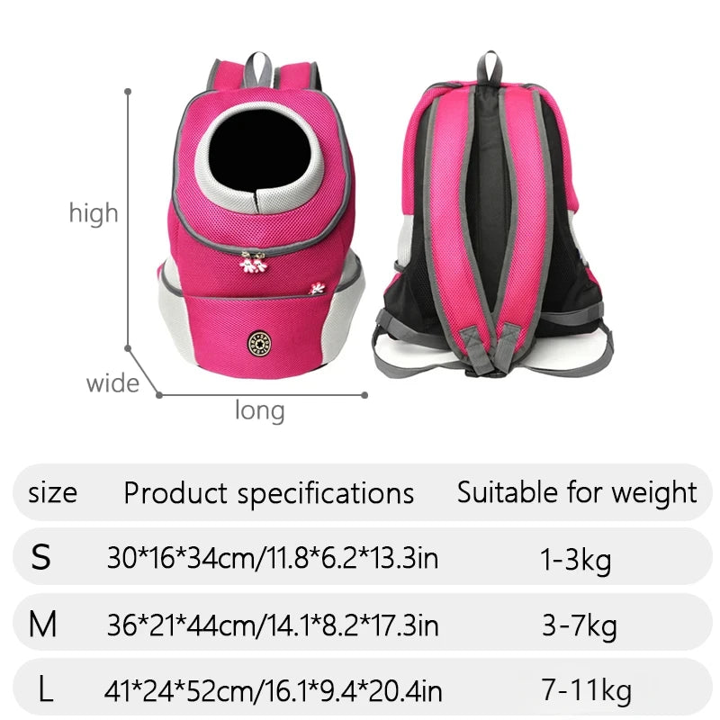 Small Dog Backpack Portable Outdoor Double Shoulder Dog Carrier Bag Pet Bag Travel Breathable Backpack Pet Carrying Supplies