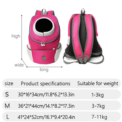 Small Dog Backpack Portable Outdoor Double Shoulder Dog Carrier Bag Pet Bag Travel Breathable Backpack Pet Carrying Supplies