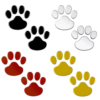 1/2/4Pairs 3D Stickers Paw Animal Dog Cat Cool Design Bear Foot Prints Footprint Decal Car Stickers for Auto Motorcycle