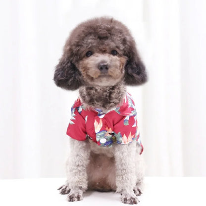 Summer Pet Dog Clothes Cool Beach Hawaiian Style Dog Cat Shirt Breathable Dog T-Shirts Chihuahua Dog Costumes Pet Puppy Clothing