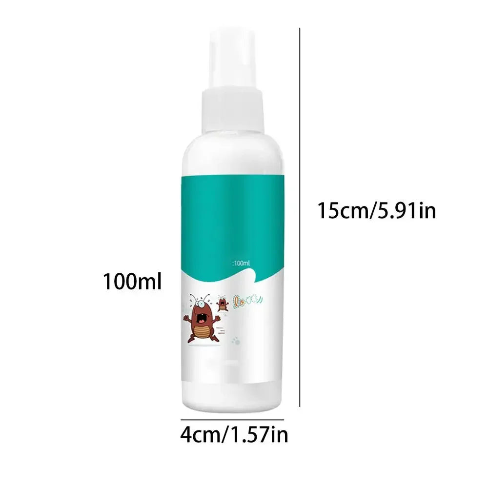 the NO FLEA SPRAY - 100ml Pet Expel Fleas Lice Treatments Spray, Quick and Handy Fleas Ticks Expellant for Dogs/Cats, Pet Health Supplies