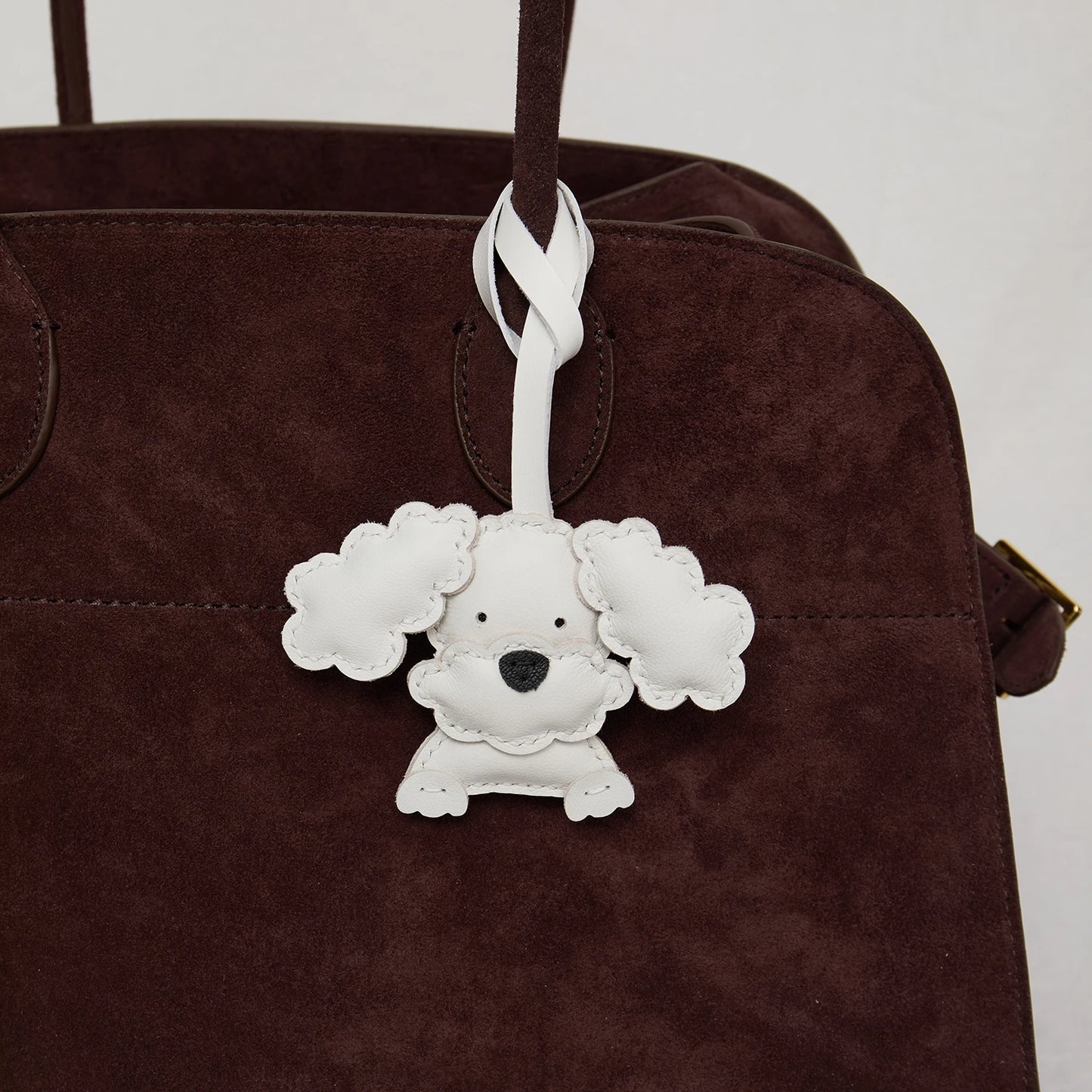 Sheepskin Handmade Real Leather Cute Teddy Dog Bag Charm KeyChain Gift Cute Decoration For Bags Exquisite Charm Bag Accessories
