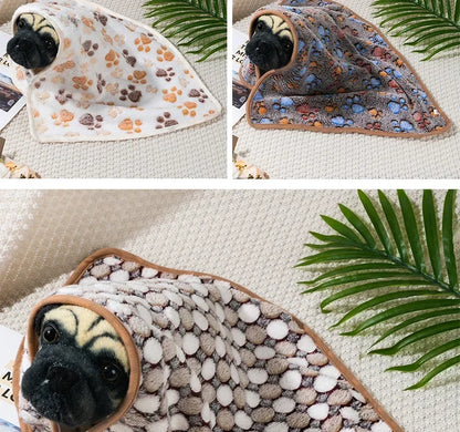 Soft Fluffy Coral Fleece Pet Sleeping Blanket Dog Blanket Warm Breathable Cat Cover Blanket Comfortable Dog Sleeping Sheet Mat