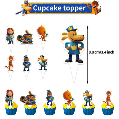 Cartoon DOGS MAN Theme Birthday Party Supplies Decoration Best Friend Balloon Banner Backdrop Cupcake Topper for Kids Child Gift