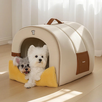 HOOPET Enclosed Dog Bed for Anxiety, Self Warming Calming Pet Tent with Removable Plush Mat, Washable Large Indoor House
