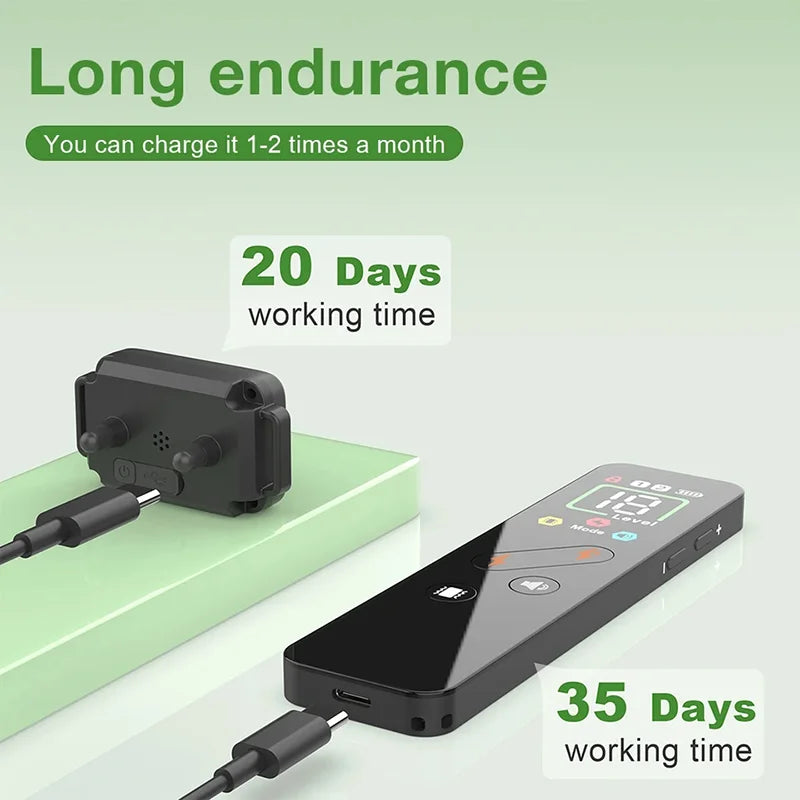 the DOG TRAINER - 1000m Electric Dog Training Collar, Pet Remote Control Type-C Backlight Display Shock Vibration Sound Collar with Security Lock