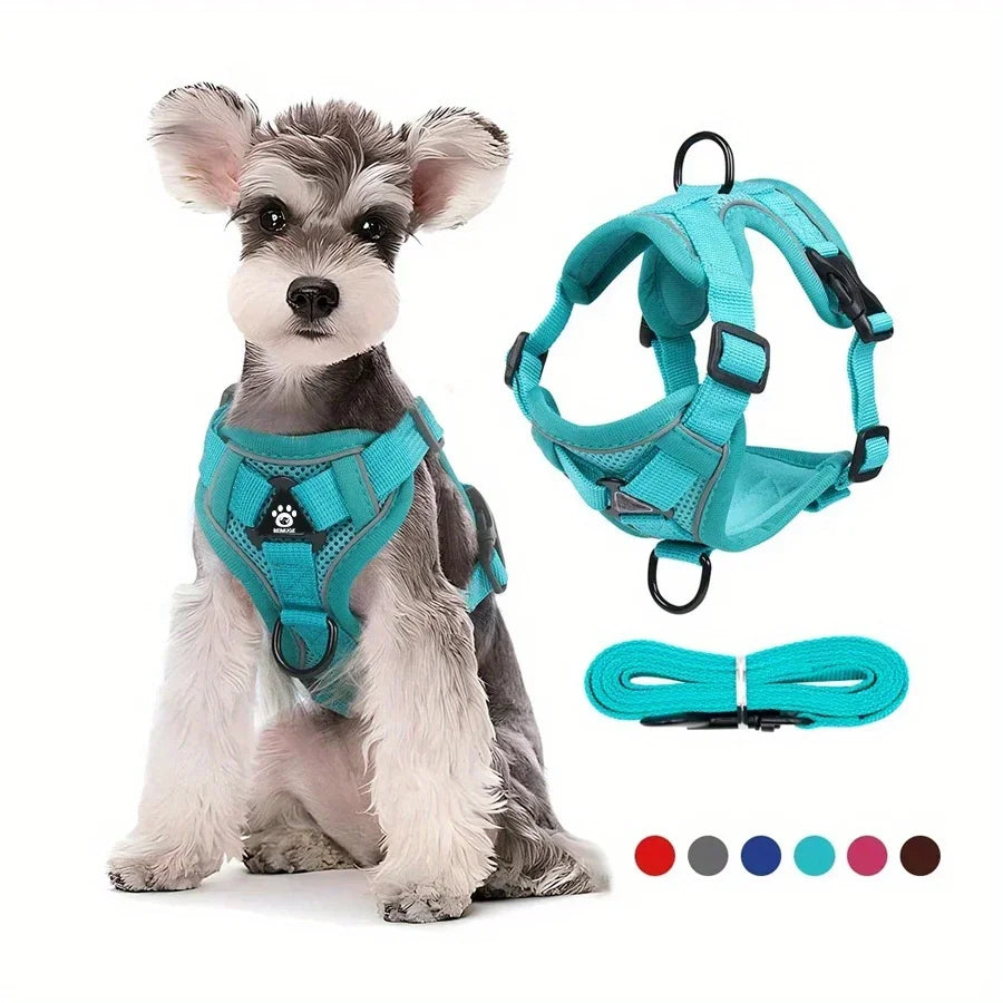 the NOPULL PRO HARNESS SET - No Pull Dog Harness and Leash Set Adjustable Pet Harness Vest for Small Dogs Cats Reflective Dog Chest Strap Lead Walking
