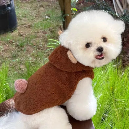 Winter Dog Coat Thick Warm Fleece Dog Jacket Pet Hooded Sweatshirt Chihuahua Bichon Dachshund Dog Clothes Kitten Puppy Overalls