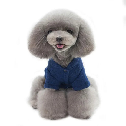 Cute Fleece Pet Clothes Fish Bone Pattern Warm Dog Hoodie Sweater Autumn Winter Dog Vest Button Dogs Short Sleeve Jacket Vest