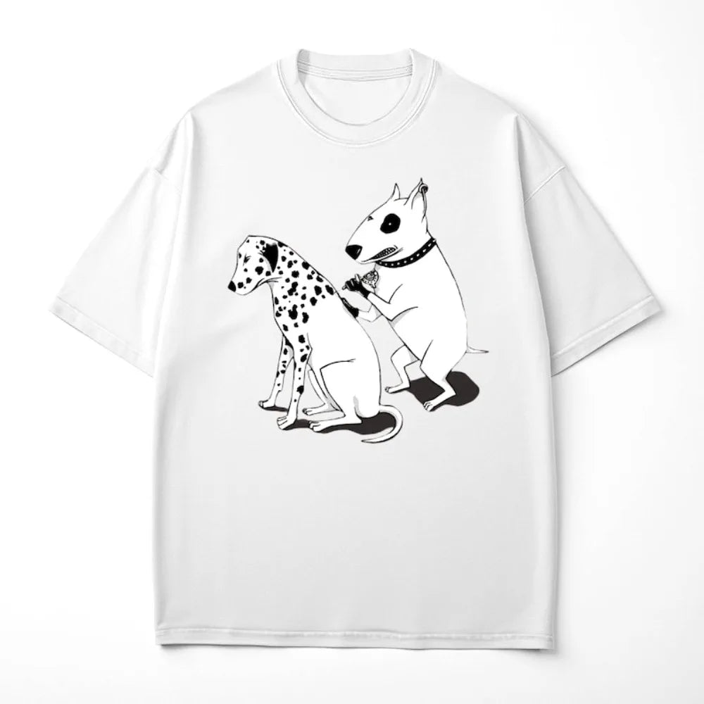 the SPOT STEALER - Funny Dalmatian Spot Tattoo Dog Shirt, Quirky Bull Terrier Tattoo Design Tee, Humorous Pet Lover Gift T-Shirt, Men/Women Summer Tops